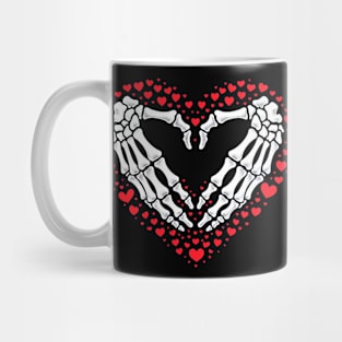 Skeleton Hand Heart Valentines Day Funny Bones Love Couple Mug